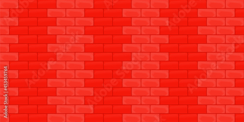 Red bright colorful brick wall building architecture backdrop abstract background wallpaper pattern seamless vector illustration