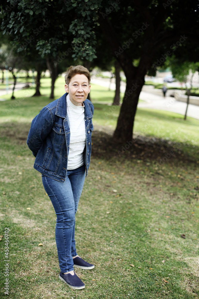 Outdoor portrait of 50 years old woman Outdoor portrait of 50 years old woman