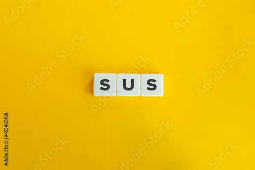 Fotografia SUS slang phrase banner and conceptual image. Minimal aesthetics.