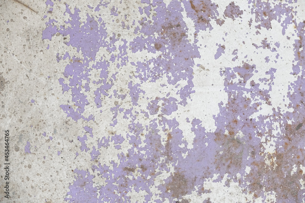 Bubbled old concrete painted wall. Aged weathered background patterns