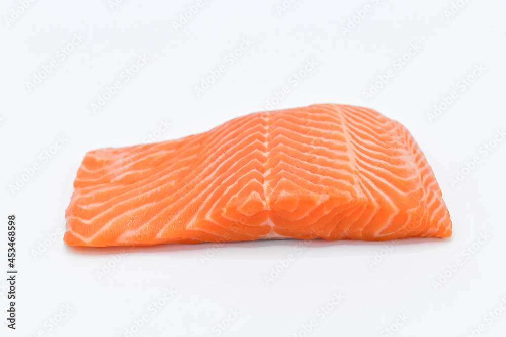 Salmon fillet for steak on white background Salmon fillet for steak on white background
