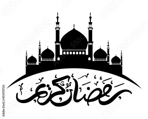 mosque silhouette icon, simple flat design