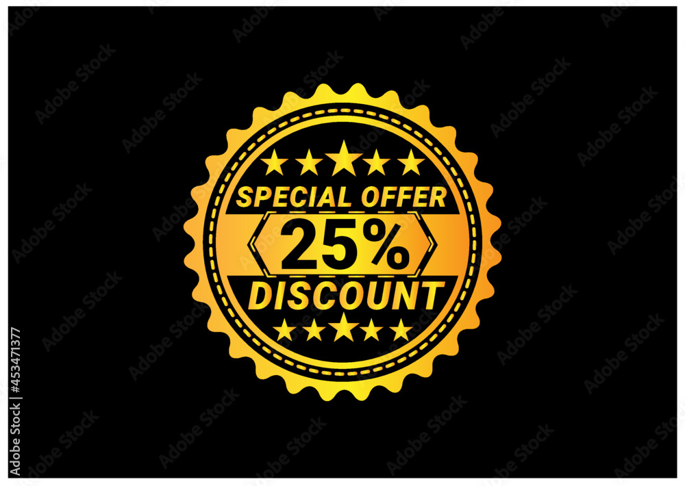 Fototapeta premium 25% discount label and sale banner design template