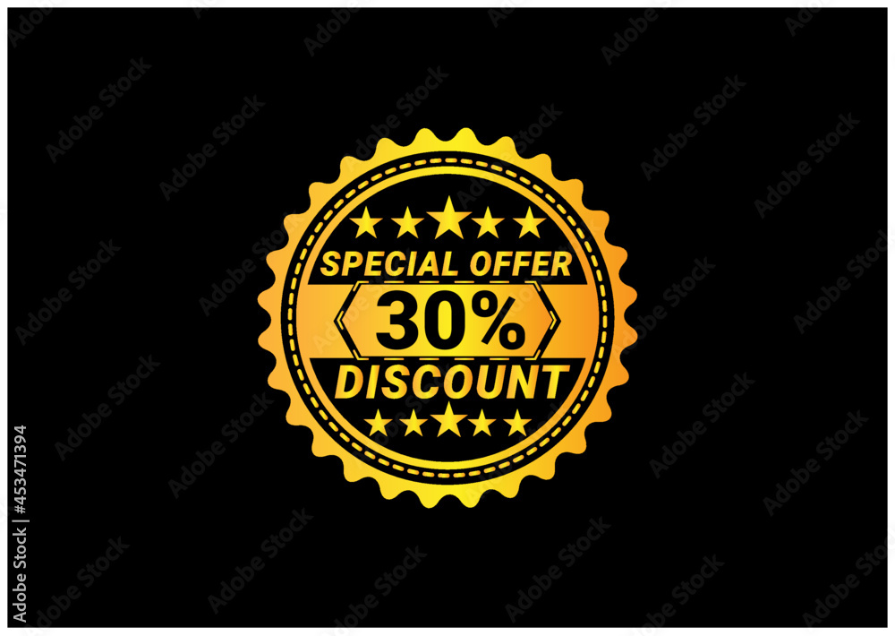 30% discount label and sale banner design template