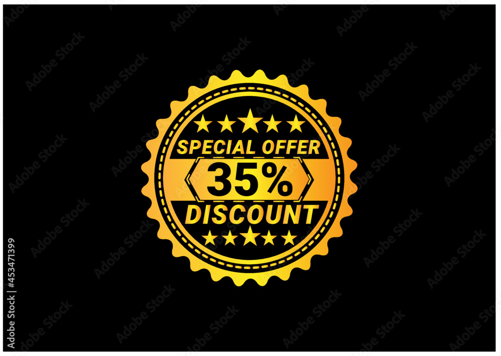 Fototapeta premium 35% discount label and sale banner design template