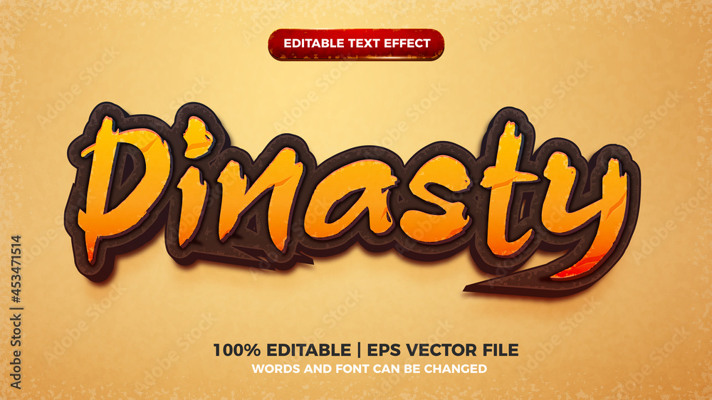 creative Dinasty game title 3d editable text effect Stock Vector | Adobe  Stock