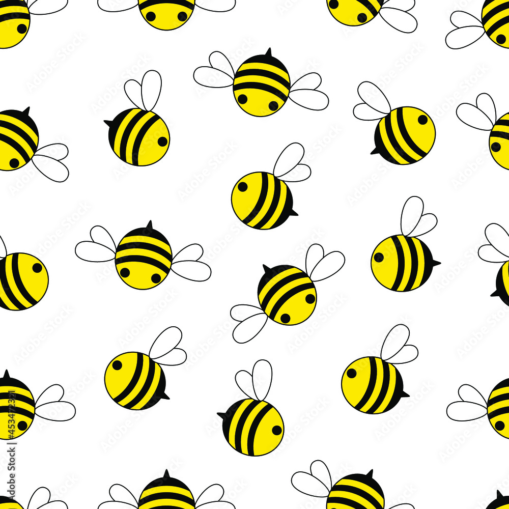 Bee cute seamless pattern