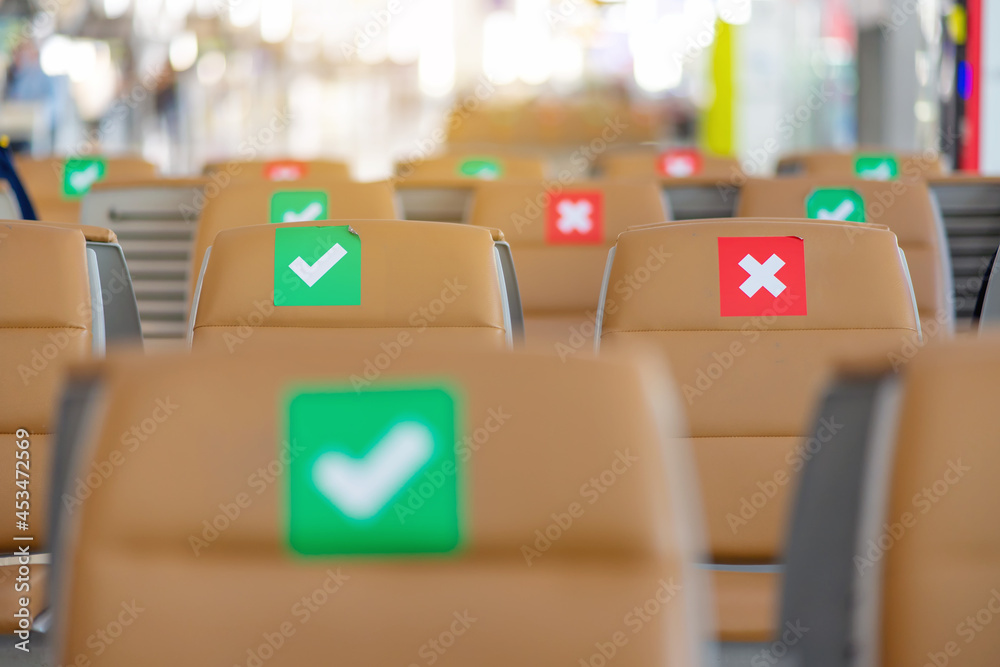 Empty seats in airport terminal during outbreak of Covid 19. Empty seats in airport terminal during outbreak of Covid 19.