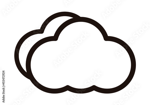Icono negro de nubes en fondo blanco.