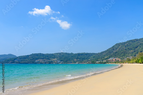 Patong Beach with crystal clear water and wave, the most famous tourist destination, Phuket, Thailand