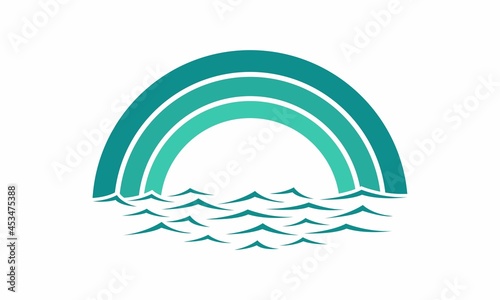 Sea waves luxury logo design