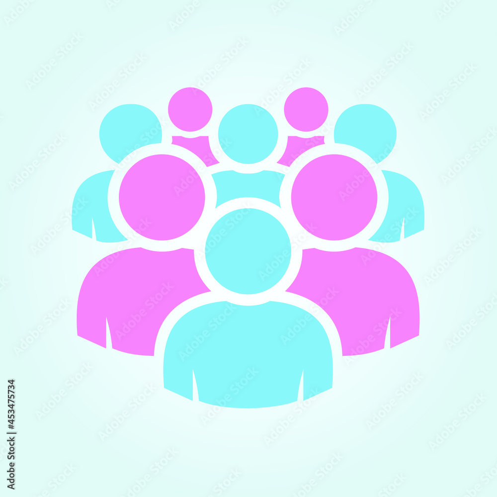 Illustration of crowd of people - Man and women icon silhouettes vector. Social icon. Illustration of crowd of people - Man and women icon silhouettes vector. Social icon.