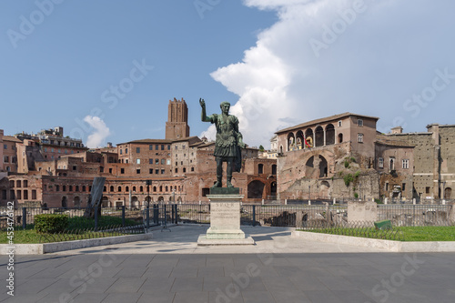 Julius Caesar statue in the Forum area, Rome, Lazio, Italy