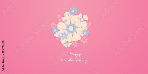 Flower background with colorful paper cut style 