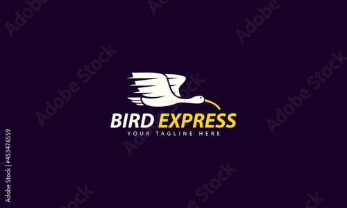 Bird express logo design template