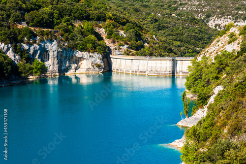 View on lake of Sainte Croix  Verdon gorge  Provence  Provence Alpes C  te d Azur  France 