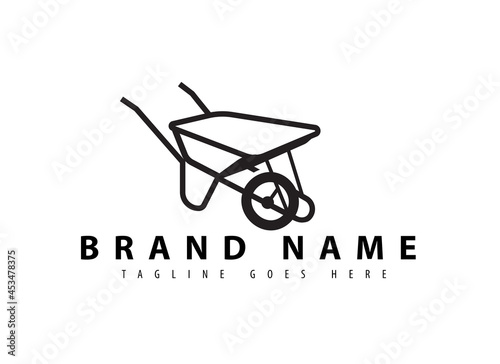 Logo design template, with stroller silhouette for gardeners