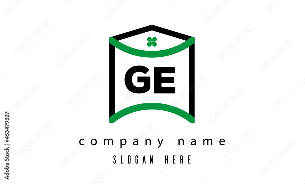 GE creative real estate latter logo vector