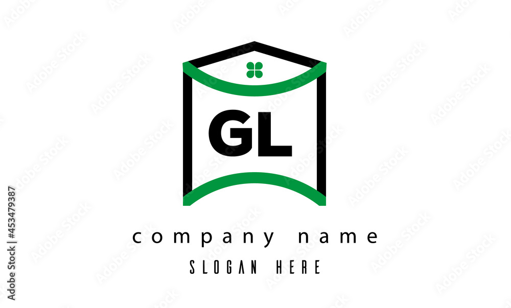 GL creative real estate latter logo vector