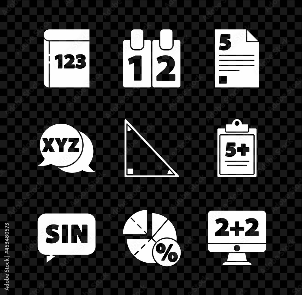 Set Book with word mathematics, Calendar, Test exam sheet, Mathematics ...