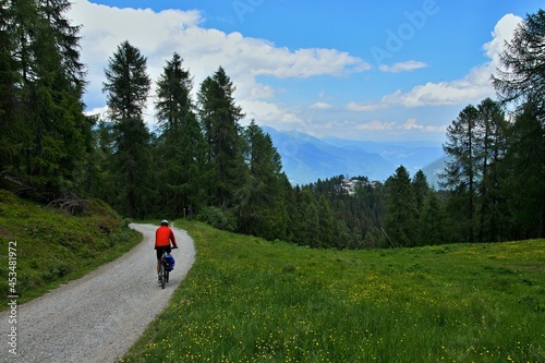 Italy-view on cyclist and Folgarida station photo