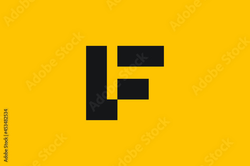 Quadro em tela FL letter logo design on luxury background