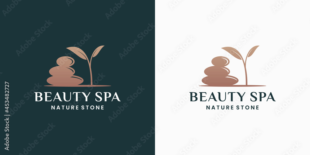 beauty spa stones nature logo design