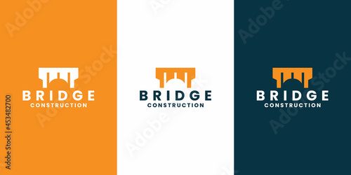 abstract bridge symbol logo design vector