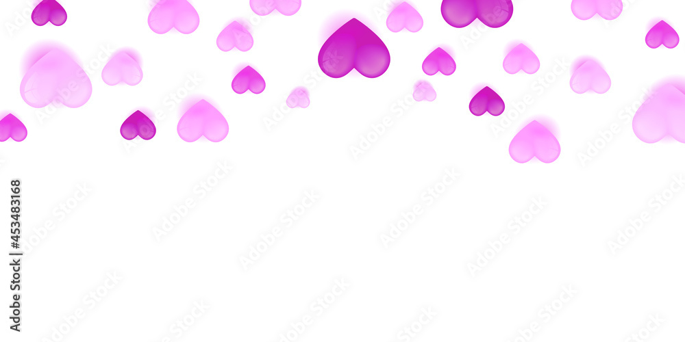 Purple pink love border background. Purple White Abstract Background for Presentation Design. Valentine's day background with hearts