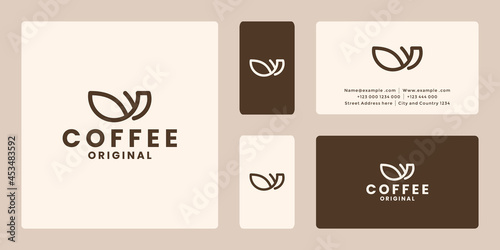 minimalist original coffee logo design for cafe shop market