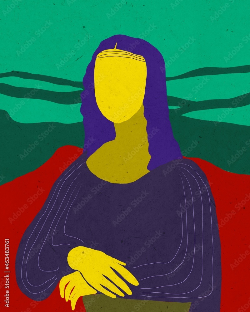 Mona LisaMona Lisa of Leonardo da Vincipiece modernized and deformed for  using in art work decoration and poster. Stock Illustration | Adobe Stock