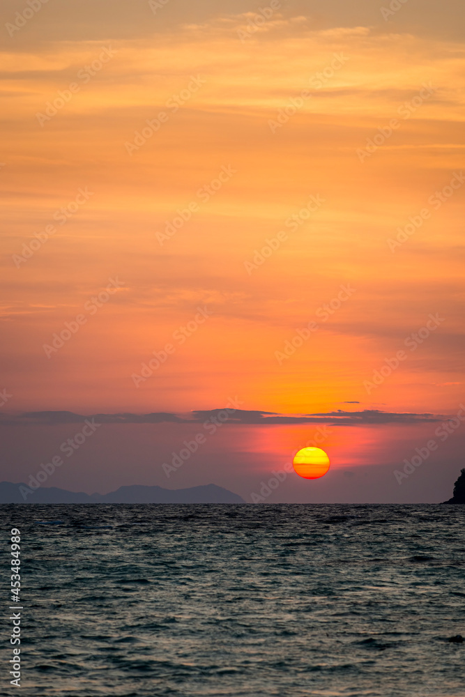 A beautiful sunrise at Koh Lipe in  Andaman sea .Southern  in Thailand