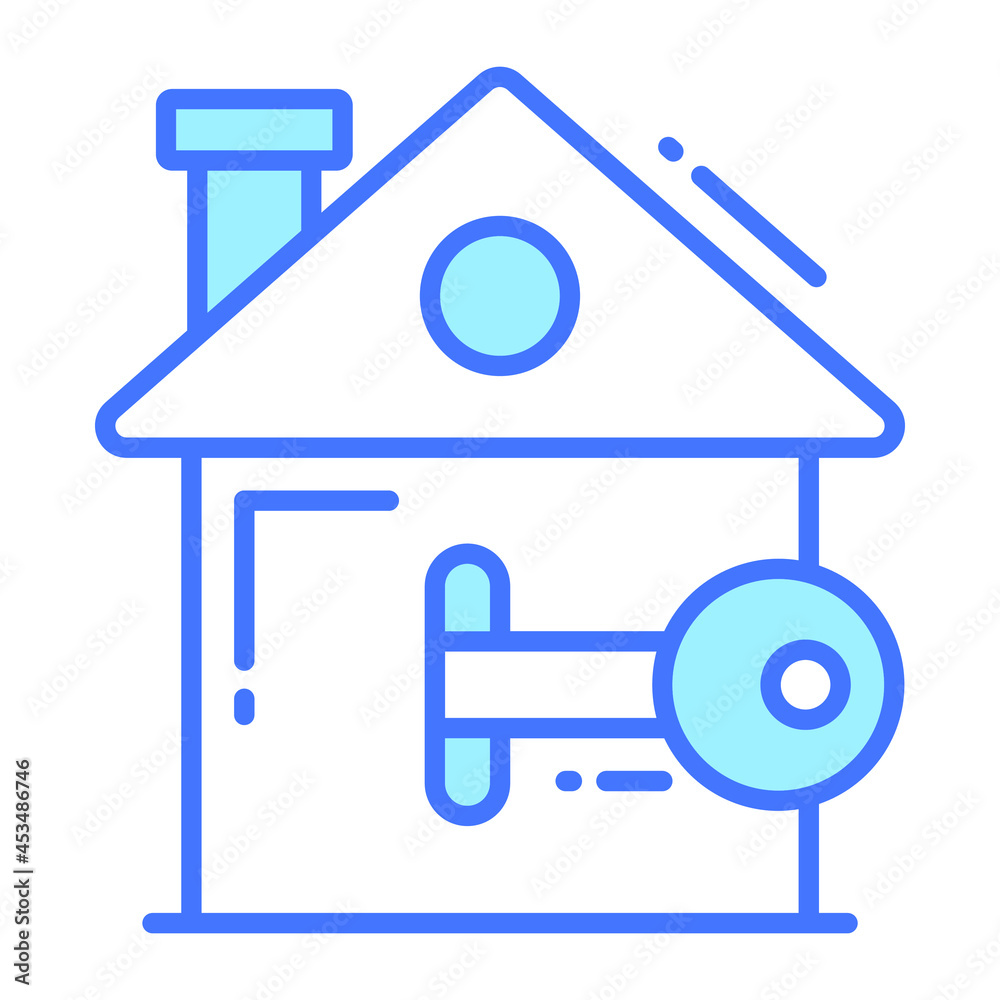 house key trendy icon, glyph style isolated on white background. Symbol for your web site design, logo, app, UI. house key trendy icon, glyph style isolated on white background. Symbol for your web site design, logo, app, UI.