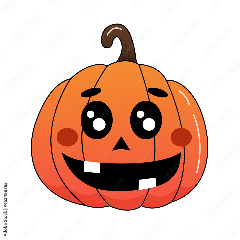 Halloween pumpkin. Smile. Vector sticker. Halloween pumpkin. Smile. Vector sticker.