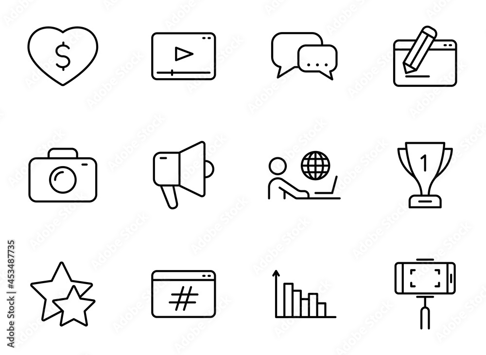 blog line vector icons isolated on white. blogger outline icon set for web and ui design, mobile apps and print polygraphy blog line vector icons isolated on white. blogger outline icon set for web and ui design, mobile apps and print polygraphy