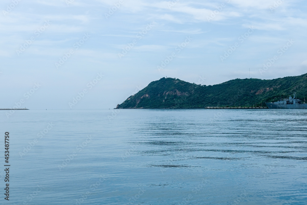 Horizontal view of island in the sea