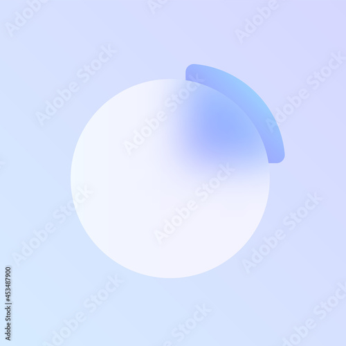 pie chart glass morphism trendy style icon. round diagram transparent glass color vector icon with blur and purple gradient. for web and ui design, mobile apps and promo business polygraphy