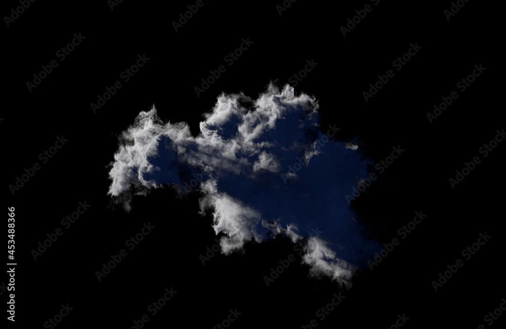 alone night grey cumulus on black isolated, computer generated nature 3D rendering alone night grey cumulus on black isolated, computer generated nature 3D rendering