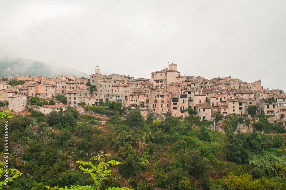 Beautiful medieval town of Tourrette sur Loup, situated on the hilltop in France