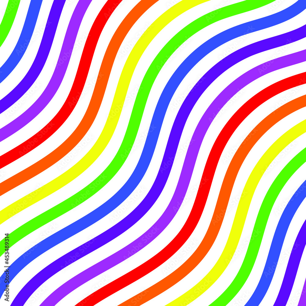 Rainbow art background. Vector pattern. Abstract geometric striped pattern. Vector illustration. Wavy pattern.
