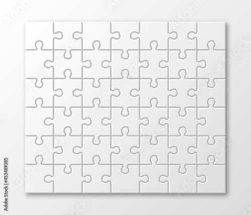 A lot of piece flat puzzle presentation. Many step circle business background. Section compare service banner. illustration template color shape . 3d Abstract Background