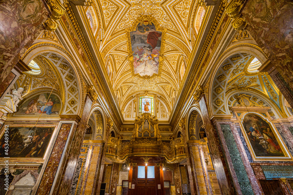 Interior view of the Church Sant'Antonio dei Portoghesi in Rome, Italy. August-12-2021