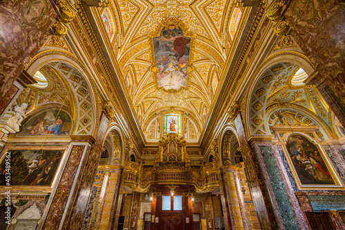 Interior view of the Church Sant'Antonio dei Portoghesi in Rome, Italy. August-12-2021