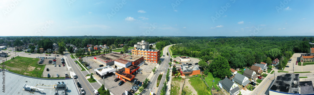 Aerial panorama of St Thomas, Ontario, Canada city center Aerial panorama of St Thomas, Ontario, Canada city center