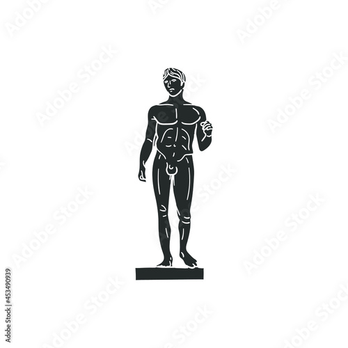 Quadro em tela Doryphóros Statue Icon Silhouette Illustration