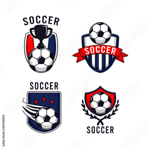 Simple soccer football logo design template
