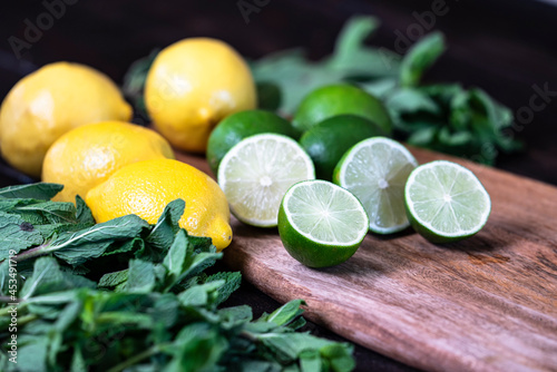 Lime and juicy lemons for mojito