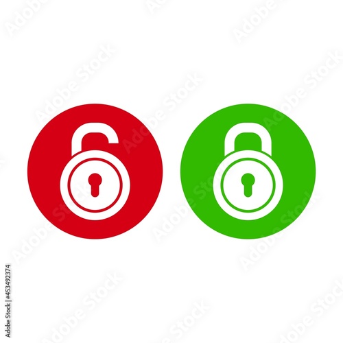 Padlock lock and unlock icon isolated on white background