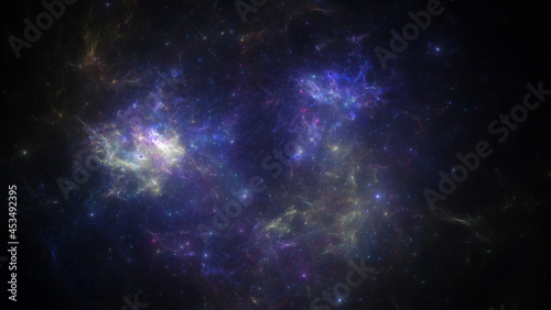 Deep space nebula with stars. Space illustration.