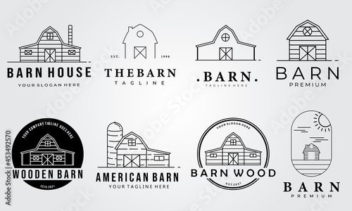 Photo set bundle barn, warehouse logo vector illustration design graphic, farm, ranch